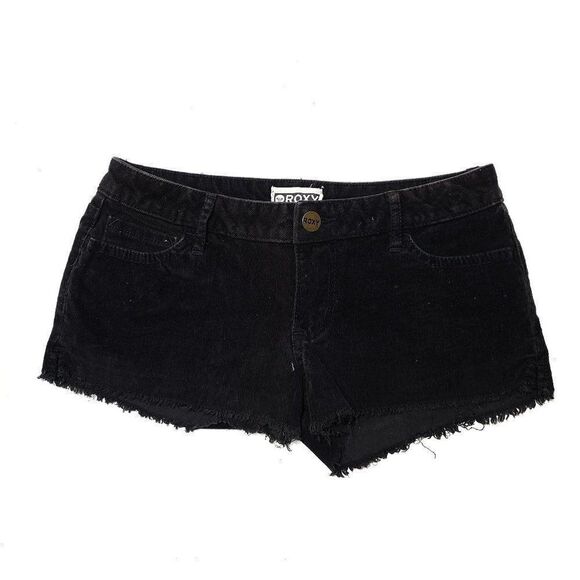 ROXY Black Cut-Off Corduroy Shorts  Fringe - Picture 1 of 4